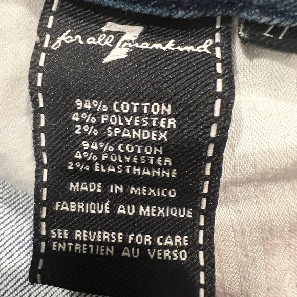 7 For All Mankind The Ankle Skinny Jeans Size 27 Floral Painted Denim - Picture 8 of 8